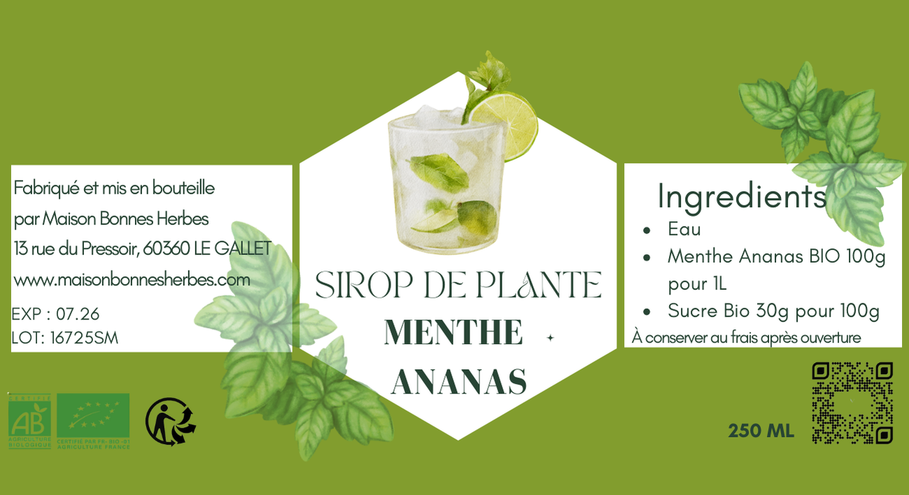 Sirop de plantes Menthe Ananas image 0