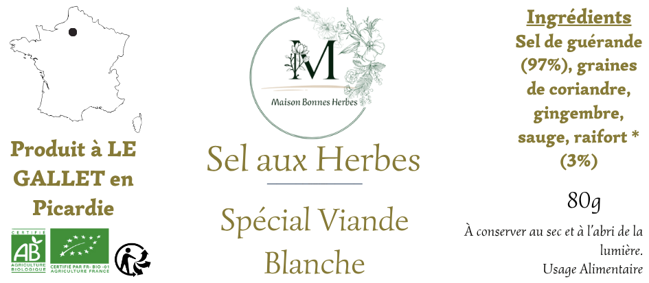 Sel aux herbes spécial viande blanche